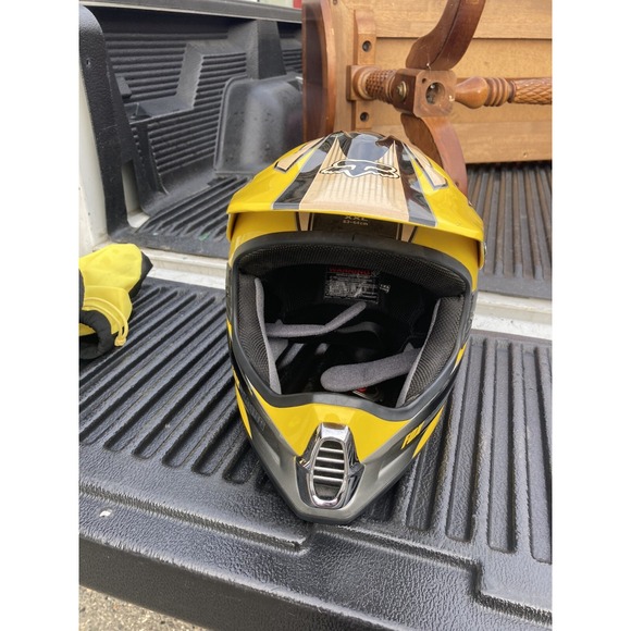 Vintage Fox Racing Helmet, XXL 63-64cm, Yellow, Black, White Dirt Bike Gear - Picture 6 of 16